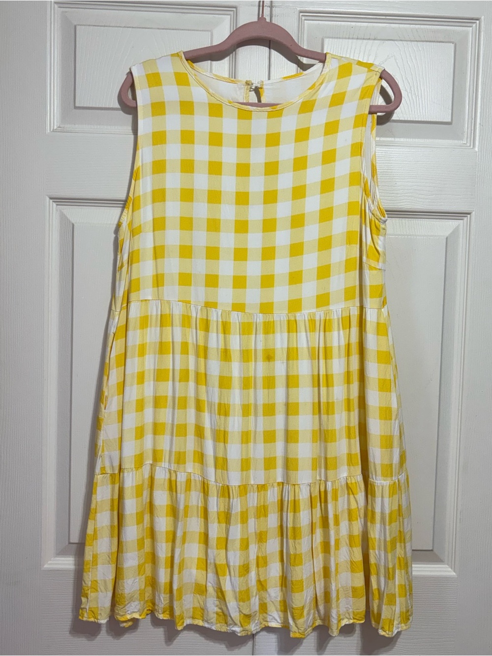 100% Cotton Gingham Tiered Dress
